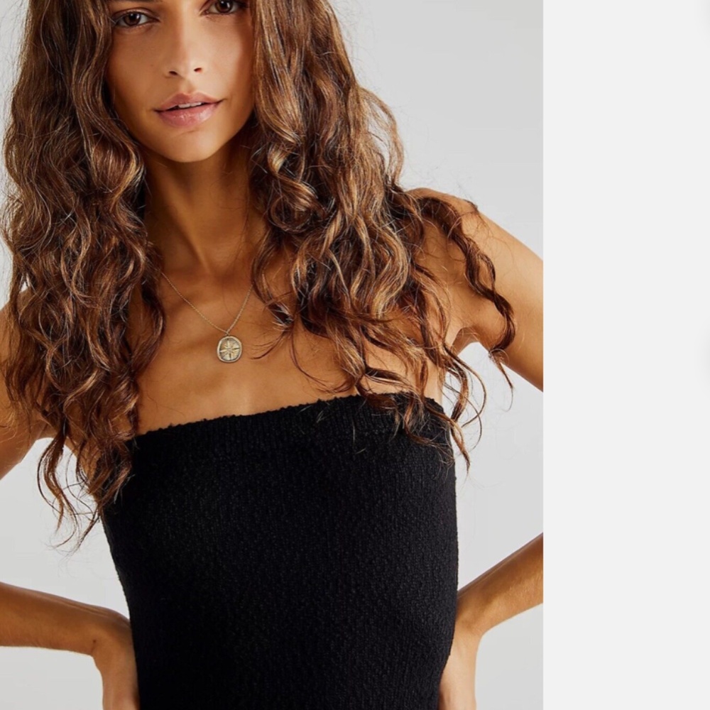 FREE PEOPLE FP BEACH BLACK RIO STRAPLESS SWEATER MAXI DRESS - Picture 3 of 12